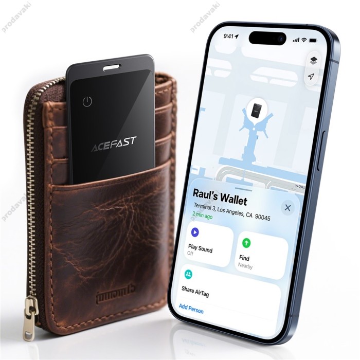 Пошуковий трекер ACEFAST S3 metal card positioning device single Metal Grey